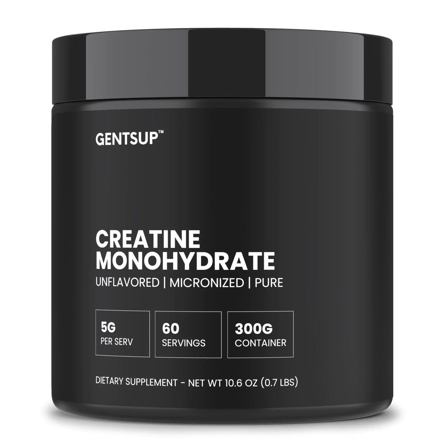 Gentsup Creapure Creatine Monohydrate Powder – Unflavored 5000mg 60 Servings – Boost Muscle Growth Strength Performance & Brain Health – Non-GMO Gluten-Free HPLC Tested NSF Certified