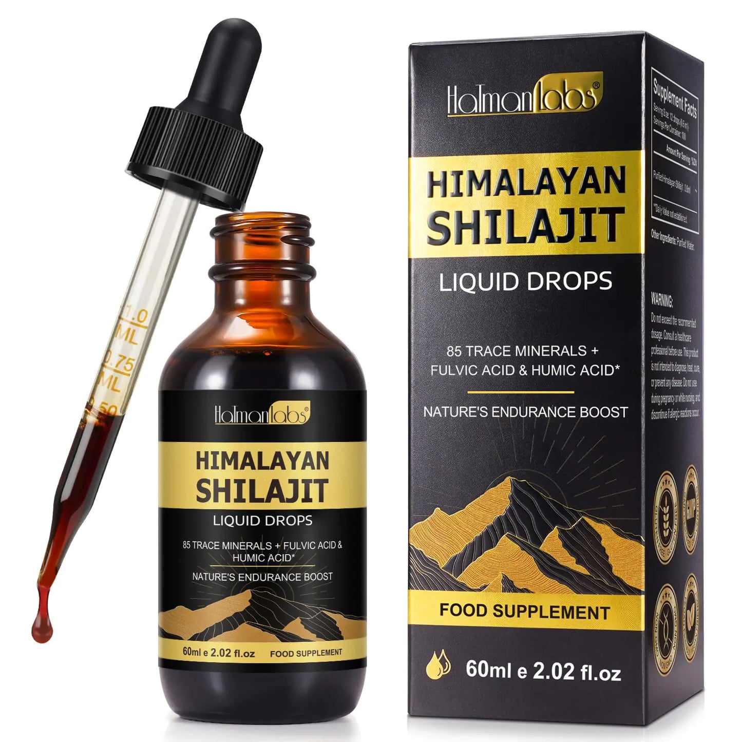 Shilajit Pure Himalayan Organic Resin Drop Pure Himalayan Shilajit Resin Liquid Gold Supplement Shilajit Organic Drop Rich in 85+ Trace Minerals Shilajit for Men & Women (2.02 Fl Oz (Pack of 1))