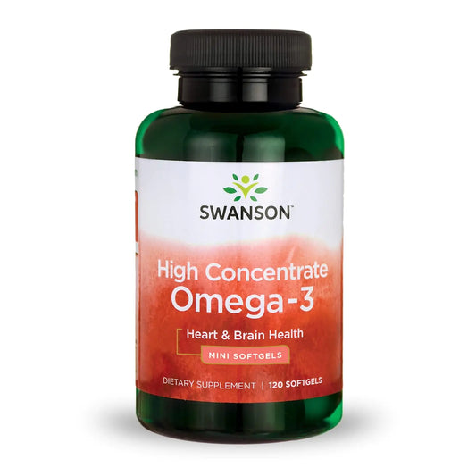 Swanson High Concentrate Omega-3 Fish Oil - Essential Fatty Acids - (120 Softgels 680mg Each)