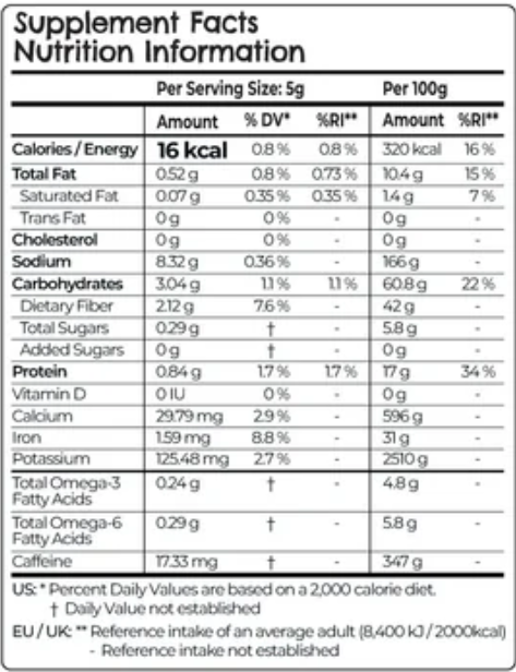 Super Greens Powder - 150g - Immune Support - Food Supplement - Superfood Greens - Smoothie Mix for Shakes - Detox & Healthy Boost for Juice Beverages or Any Drink