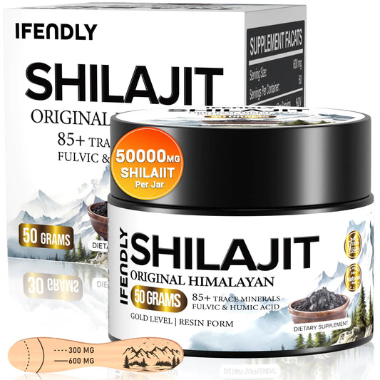 Shilajit Resin Shilajit for Men & Women Shilajit Pure Himalayan Organic - 600mg Potency Gold Grade with 85+ Trace Minerals Fulvic & Humic Acid for Stamina Immunity & Strength 83 Servings (50g)