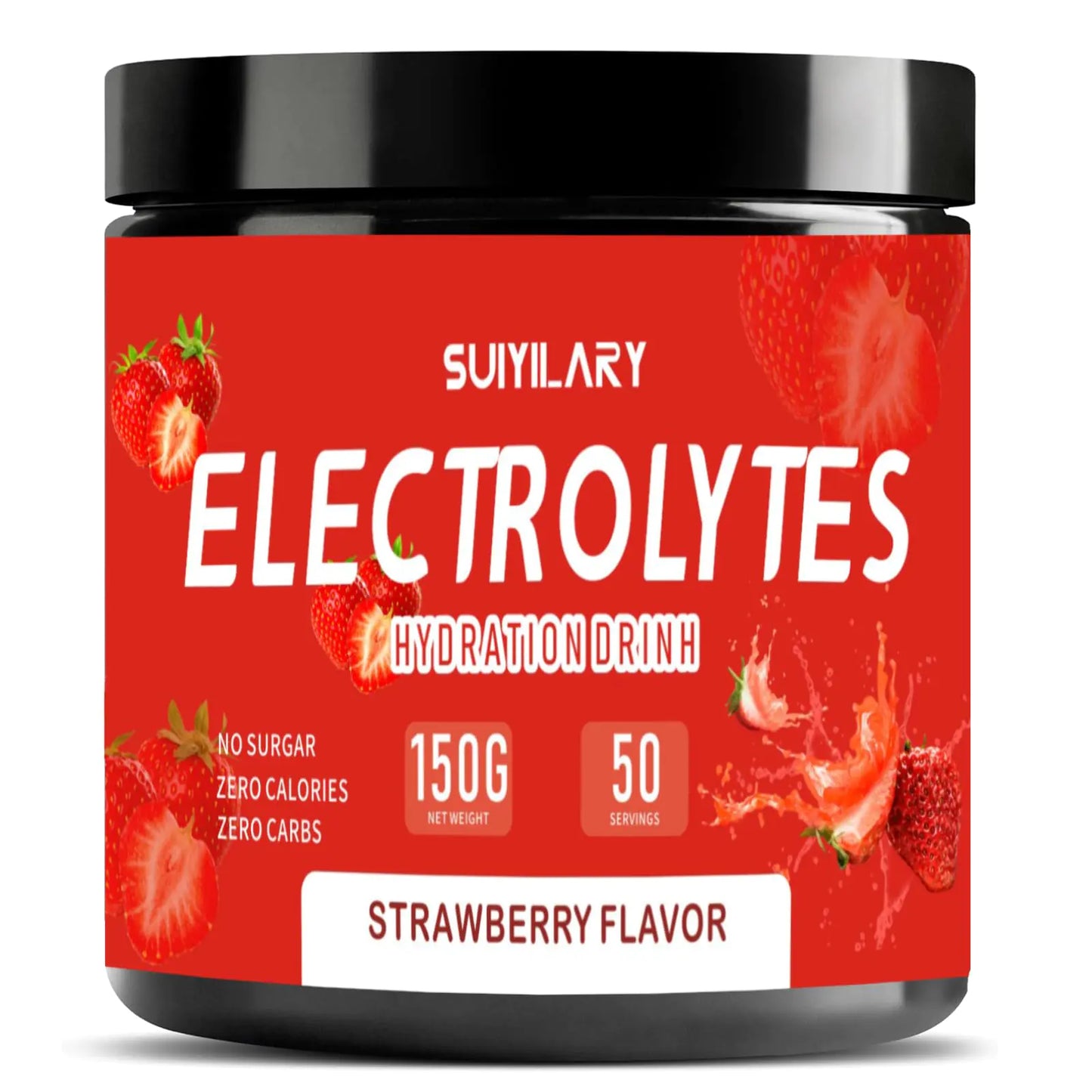 Electrolytes Powder No Sugar No Carbs Keto Daily Electrolyte Drink Mix Potassium & Salt Hydration Powder Electrolytes Zero Calorie Sugar Free Electrolyte Powder Strawberry 50 Servings