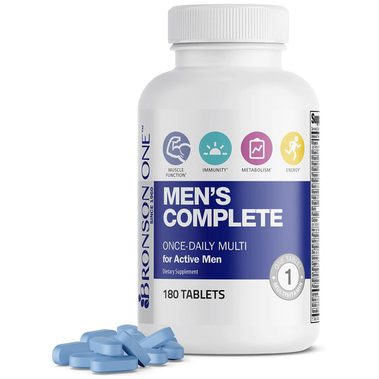 Bronson ONE Daily Men’s Complete Multivitamin Multimineral Once-Daily Multi for Active Men 180 Tablets