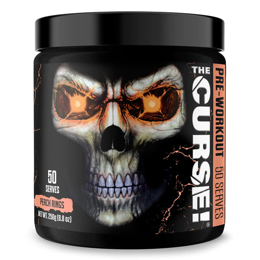 JNX SPORTS The Curse! Pre Workout Powder - Peach Rings 50 Servings | Preworkout: Boost Strength Energy + Focus for Men & Women | Caffeine Beta-Alanine Creatine & L-Citrulline