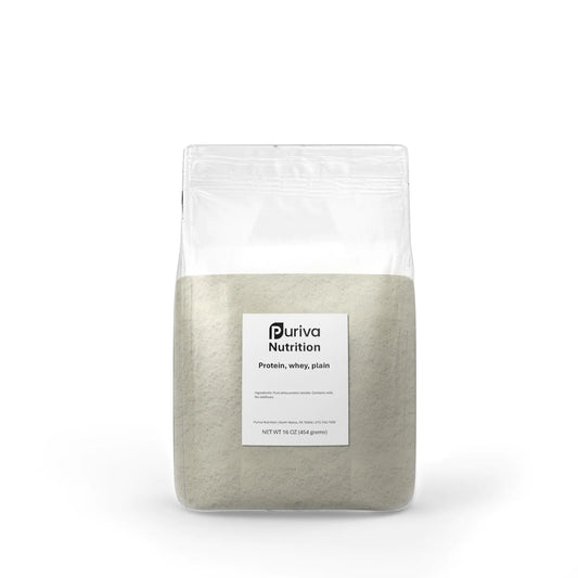 Puriva Nutrition Protein Powder Whey Protein Isolate Plain 1 Pound
