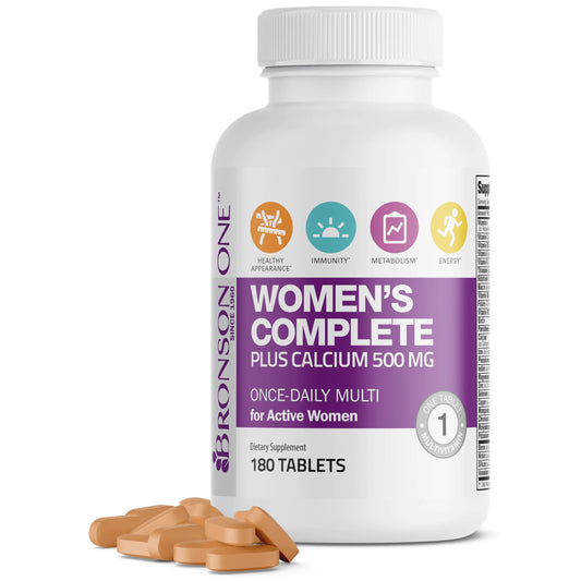 Bronson ONE Daily Women’s Complete Multivitamin Multimineral Once-Daily Multi for Active Women 180 Tablets